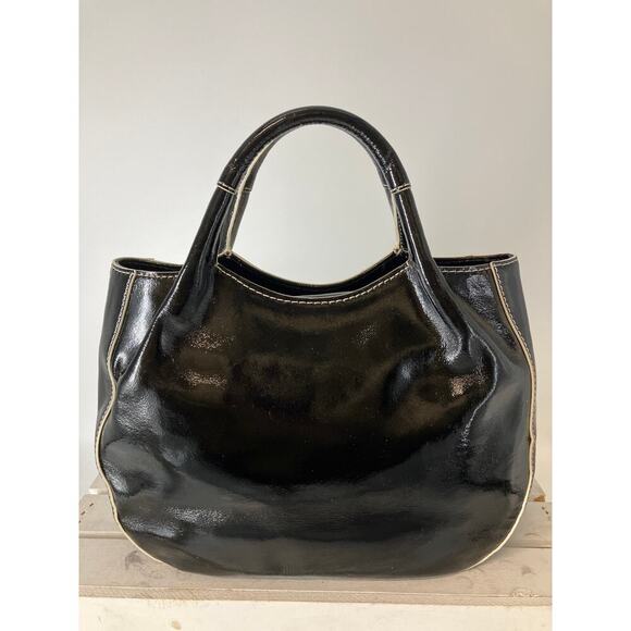 KATE SPADE LARGE BLACK, WHITE PATTON LEATHER HANDBAG (ASIS) - Picture 3 of 16